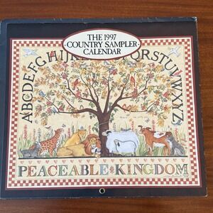 1997 Country Sampler Calendar – Peaceable Kingdom – 12x12 – Folk Art Cottagecore